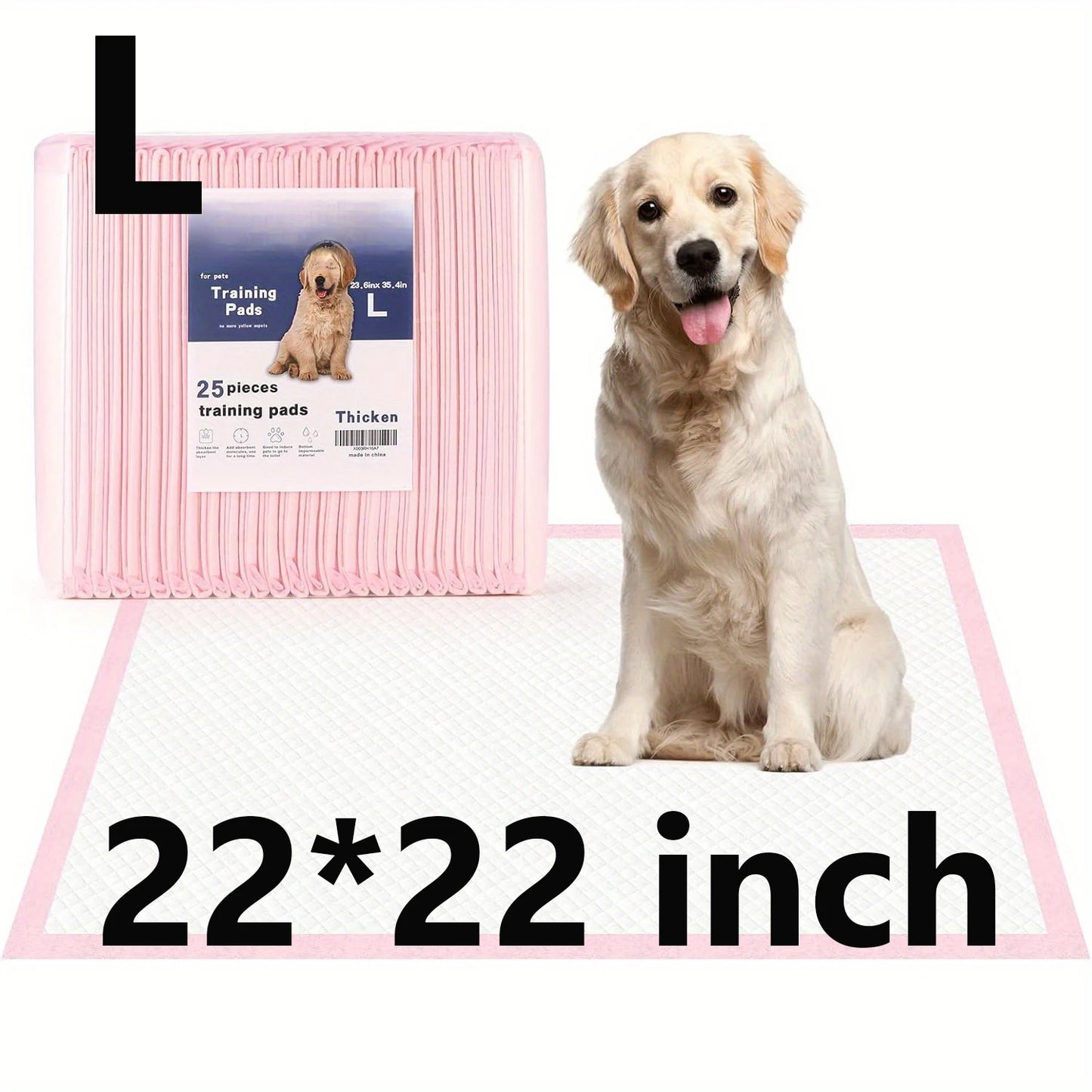100Pcs Super Absorbent Disposable Pet Urine Pads for Large Breeds Potty Training, Travel - Ideal for Dogs, Puppies, Cats