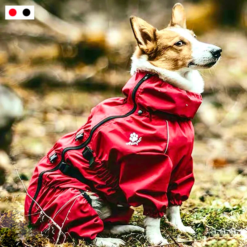 Waterproof Pet Dog Outdoor Jacket Clothes Winter Warm Coat Big Jumpsuit Reflective Raincoat For Small Medium Large Dogs