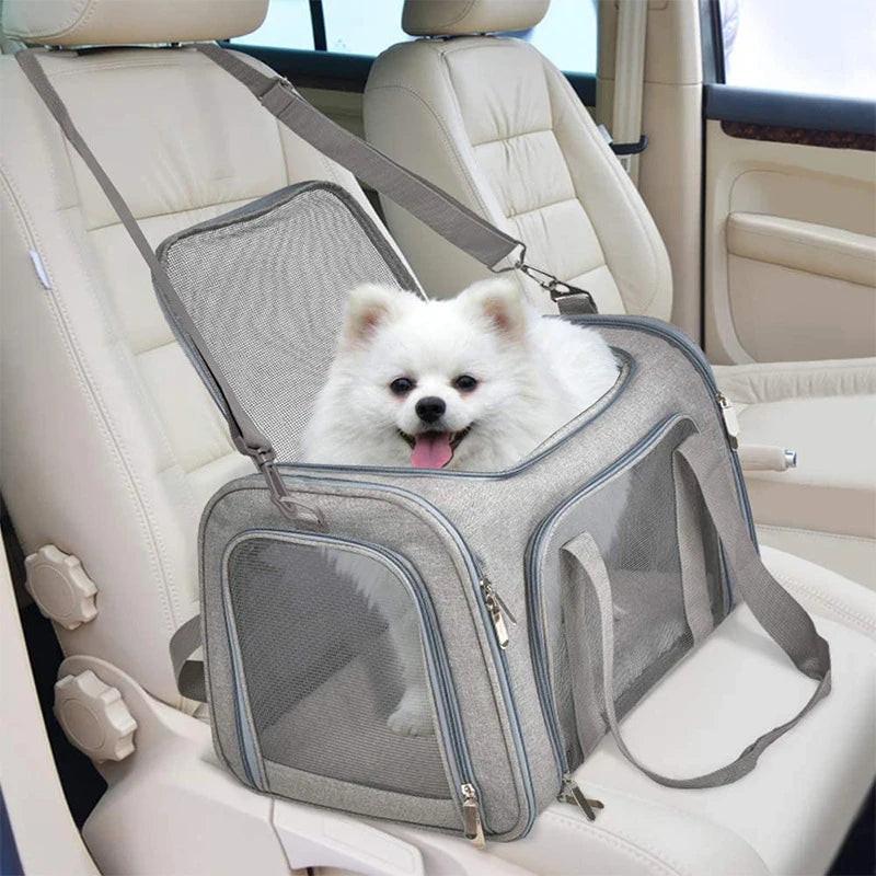 Portable Dog Cat Carrier Bag Soft Side Backpack Pet Carriers Dog Travel Bags Airline Approved Transport Outgoing Pets Handbag