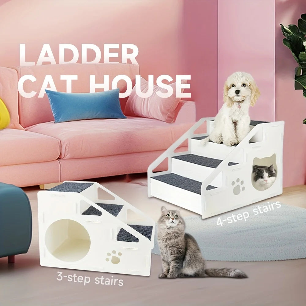 3/4 Steps Pet Stair Detachable Portable Secure Steps Dogs Ramp Ladder for Older Dogs Kitten Cars Sofa Climbing Aids Pet Supplies