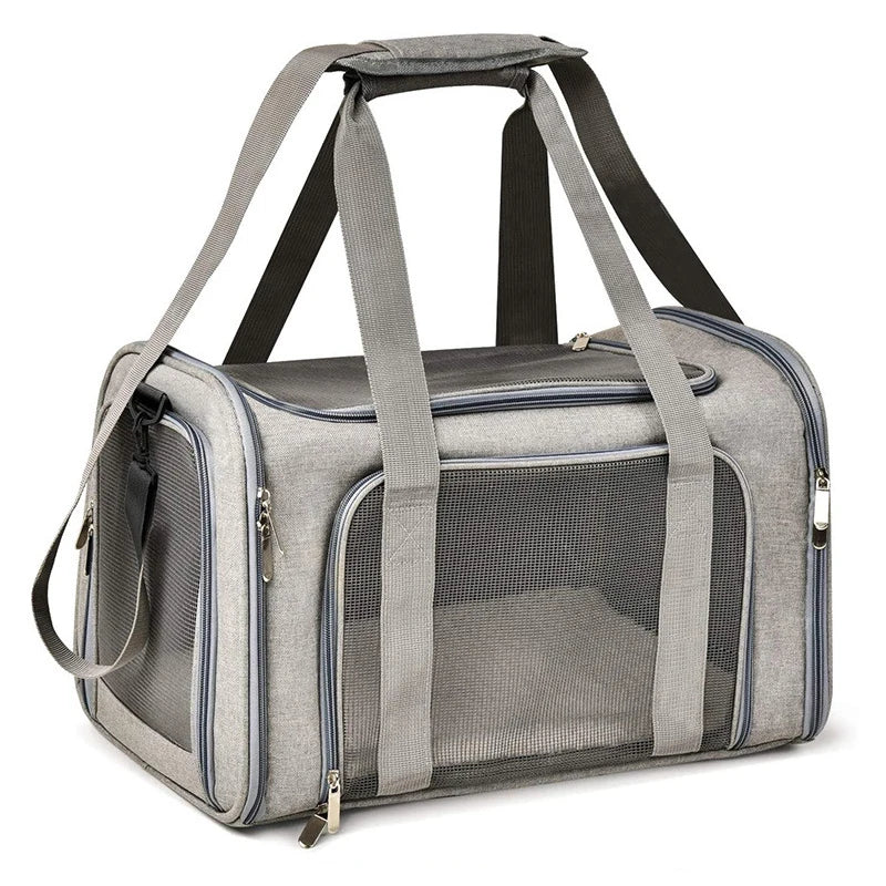 Portable Dog Cat Carrier Bag Soft Side Backpack Pet Carriers Dog Travel Bags Airline Approved Transport Outgoing Pets Handbag