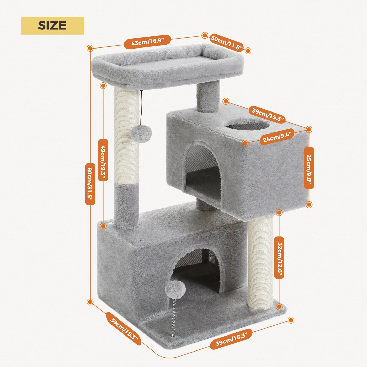 Large Cat Tree for Indoor Cats Multi-Level Cat Tower with Spacious Condos Sisal Scratching Pad Kitten House Accessories Cat Toys