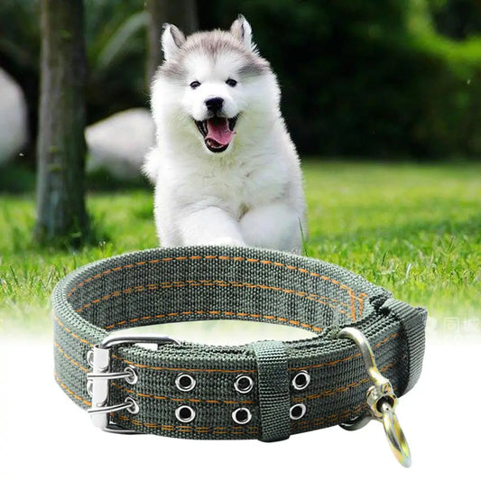 5pcs Pet Dog Double-Breasted Necklace For Big Dog Collar Leads  Green