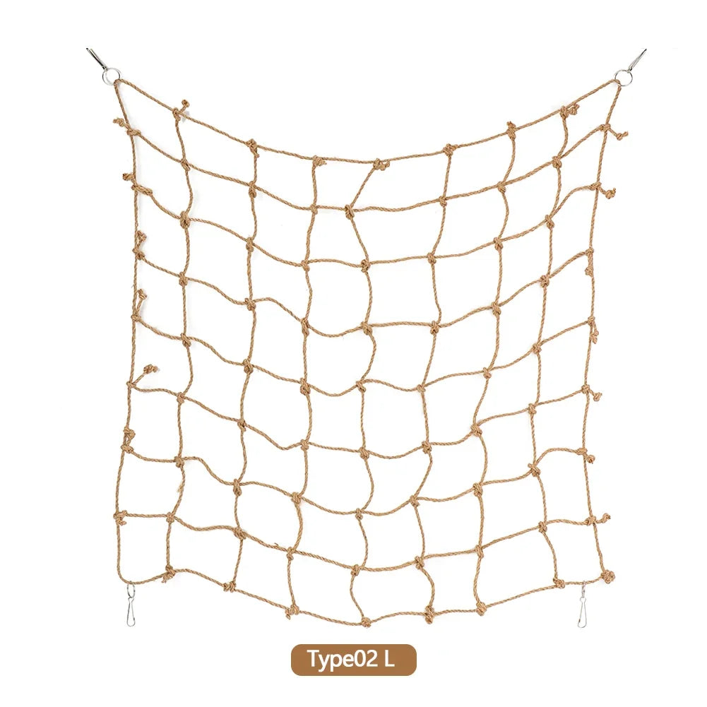 40*40cm Parrot Climbing Net Bird Toy Swing Rope Net Bird Stand Net Hammock With Hook Bird Hanging Climbing Chewing Biting Toys