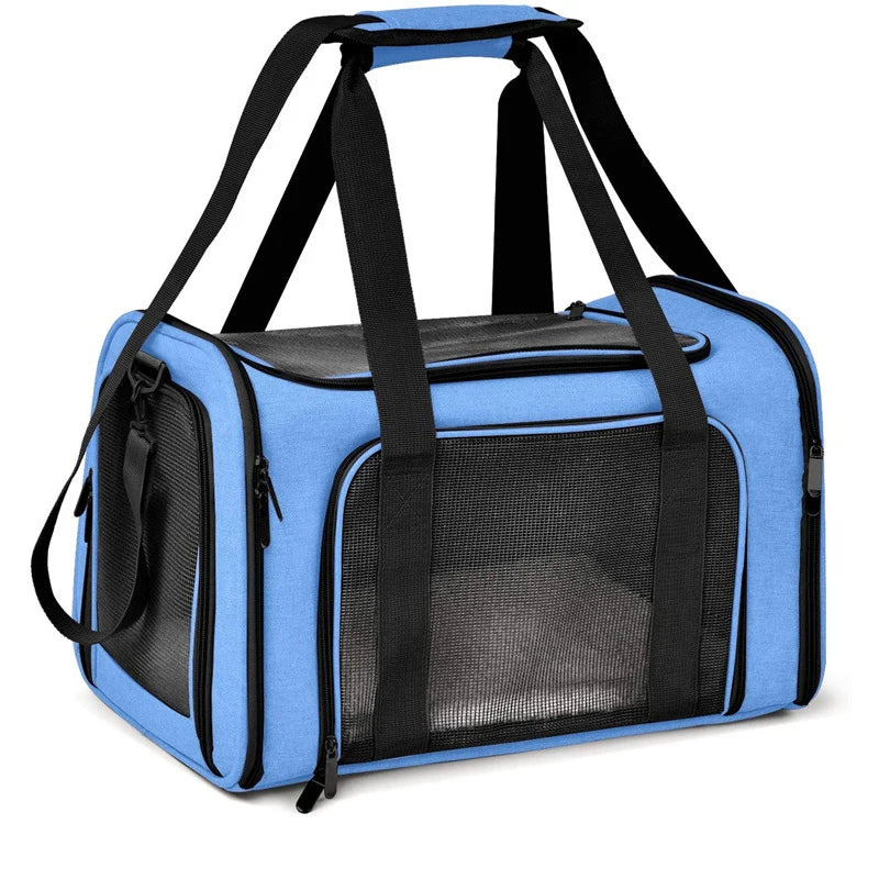 Portable Dog Cat Carrier Bag Soft Side Backpack Pet Carriers Dog Travel Bags Airline Approved Transport  Outgoing Pets Handbag