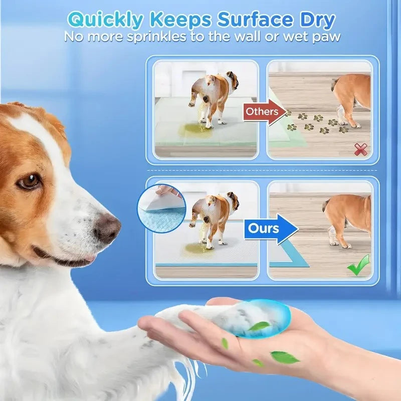 100/50/40PCS Dog Pee Pads with Leak-Proof Quick-Dry Design for Potty Training Absorbent Puppy Diapers Disposable Dogs Supplies