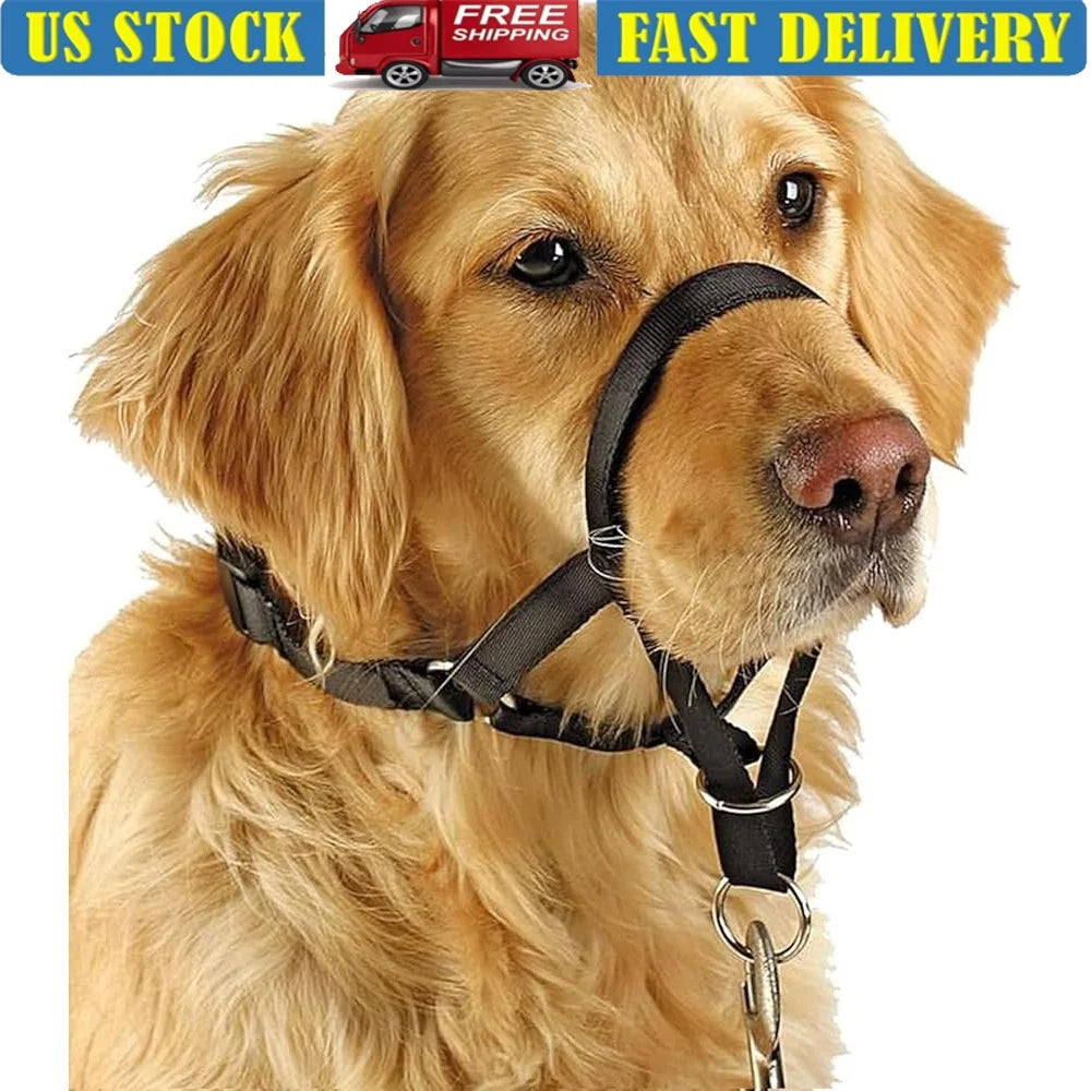 No Pull Dog Head Collar Training Harness Medium Large Dogs Gentle Control Adjustable Comfortable Fit Training Guide Included