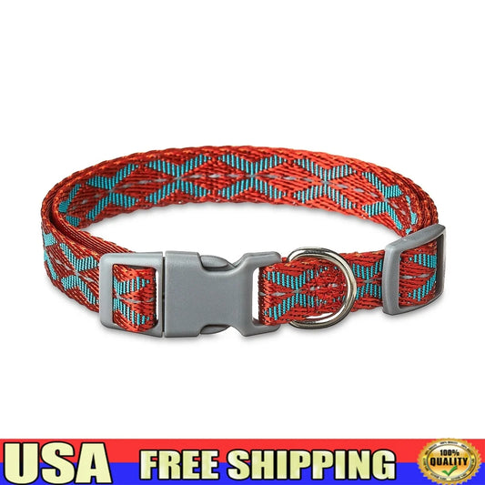Reflective Adjustable Dog Collar Small Dogs 8-14in Comfortable Waterproof with D-ring Tags and Leash Safety