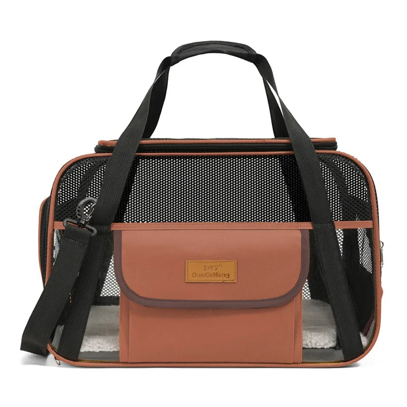 New Breathable Pet Carrier Large Capacity Shoulder Bag Portable Cat Dog Carrier Hollowed-out Cat and Dog Cages Pet Supplies