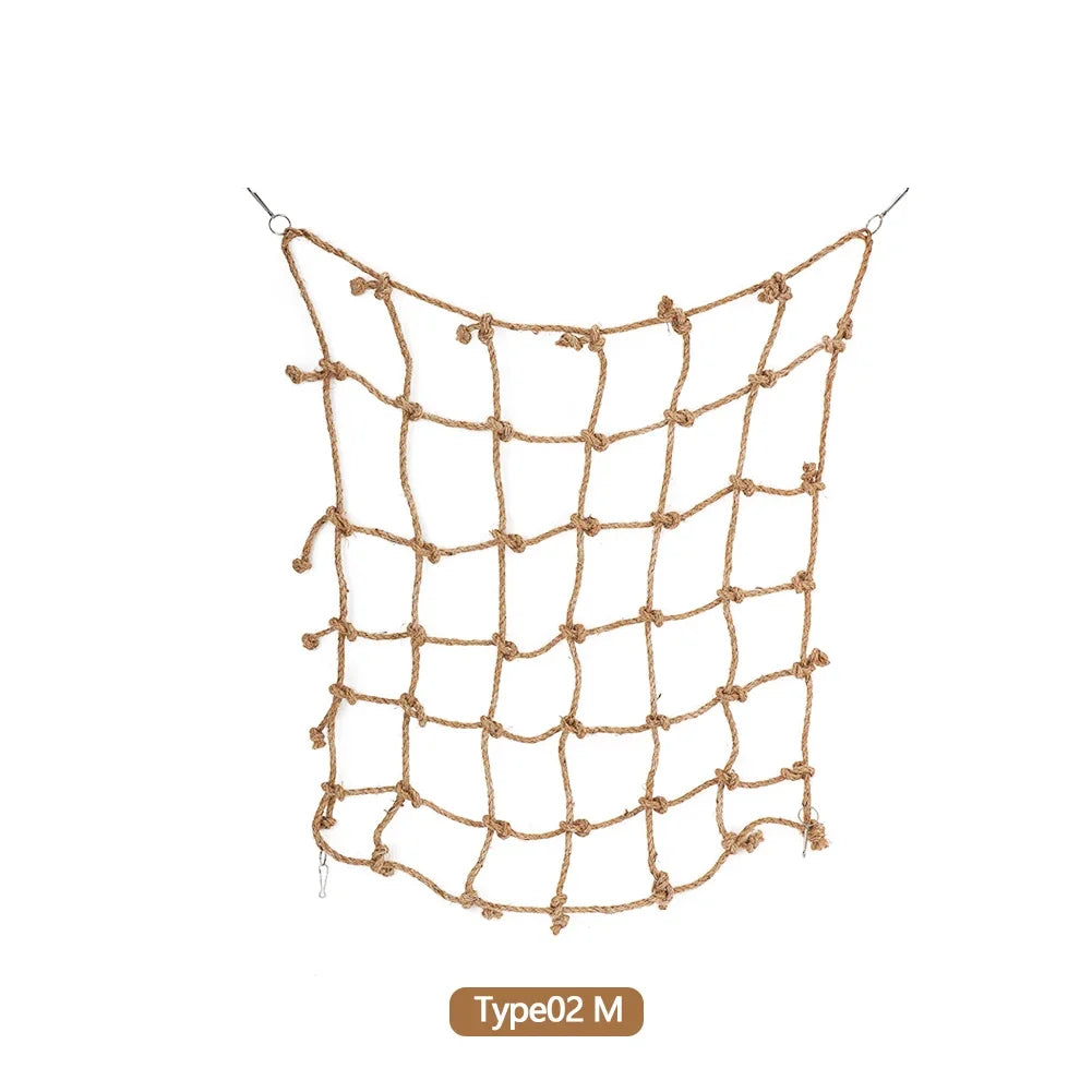40*40cm Parrot Climbing Net Bird Toy Swing Rope Net Bird Stand Net Hammock With Hook Bird Hanging Climbing Chewing Biting Toys