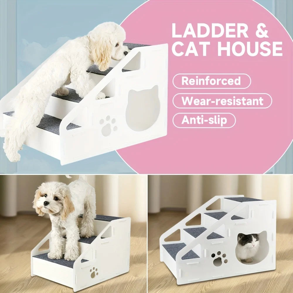 3/4 Steps Pet Stair Detachable Portable Secure Steps Dogs Ramp Ladder for Older Dogs Kitten Cars Sofa Climbing Aids Pet Supplies