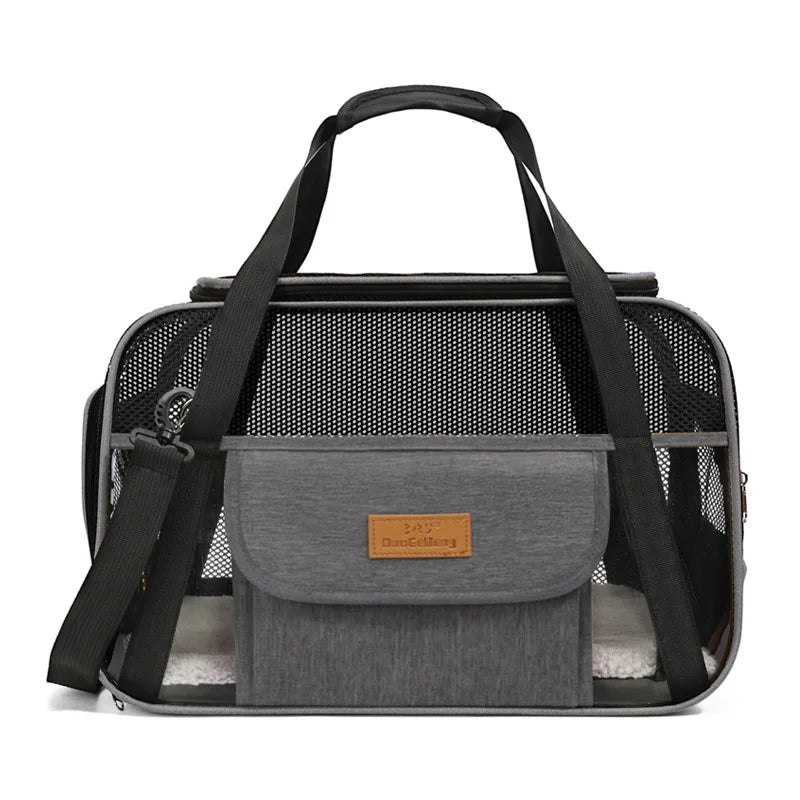 New Breathable Pet Carrier Large Capacity Shoulder Bag Portable Cat Dog Carrier Hollowed-out Cat and Dog Cages Pet Supplies