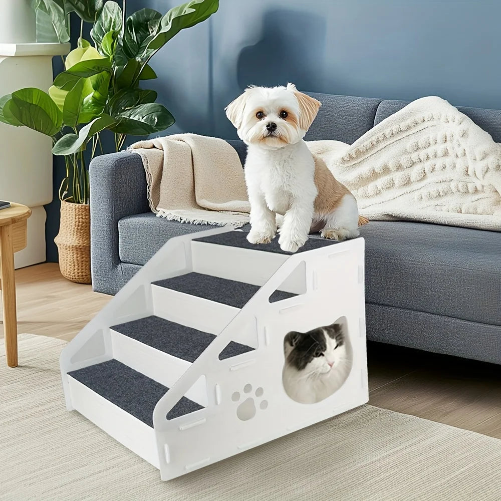 3/4 Steps Pet Stair Detachable Portable Secure Steps Dogs Ramp Ladder for Older Dogs Kitten Cars Sofa Climbing Aids Pet Supplies