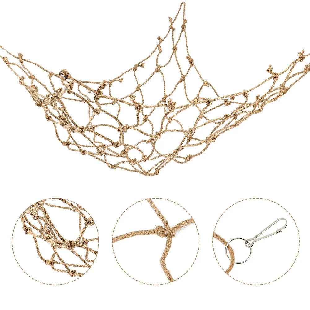 40*40cm Parrot Climbing Net Bird Toy Swing Rope Net Bird Stand Net Hammock With Hook Bird Hanging Climbing Chewing Biting Toys