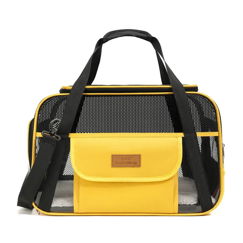 New Breathable Pet Carrier Large Capacity Shoulder Bag Portable Cat Dog Carrier Hollowed-out Cat and Dog Cages Pet Supplies